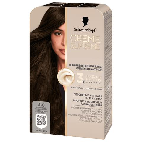 Schwarzkopf Creme Supreme Haarkleuring 4-0 Natuurlijk Donkerbruin
