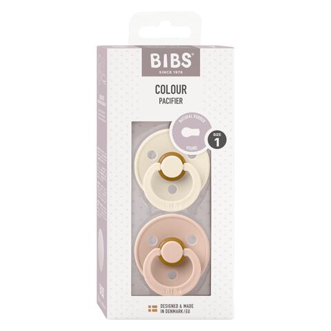 BIBS Fopspeen Two Pack Natuurlijk Rubber Ivory/Blush Maat 1