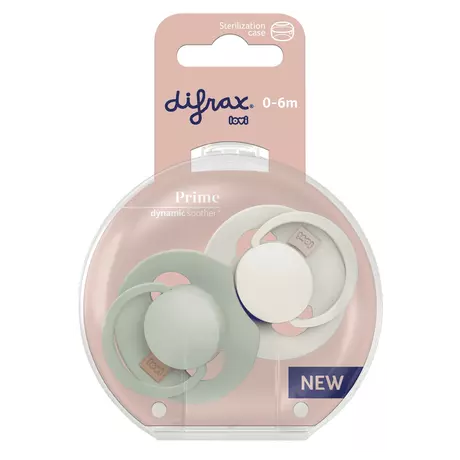 Difrax LOVI Prime Fopspeen 0-6M Coconut/Pistachio 2 stuks