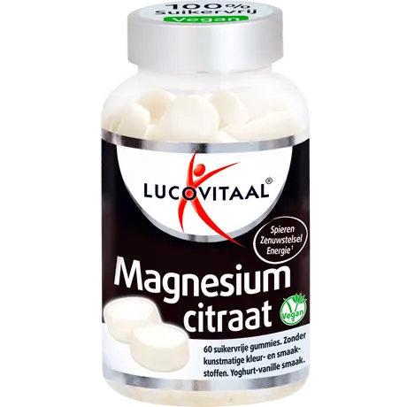 Lucovitaal Magnesium Citraat Suikervrije Gummies yoghurt-vanille 60 stuks
