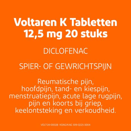 Voltaren K 12,5 MG Pijnstiller Omhulde Tabletten Diclofenac-Kalium 20 stuks