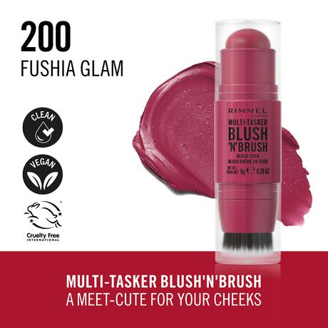 Rimmel London Multi-Tasker Blush'N'Brush Stick Fushia Glam 8 g