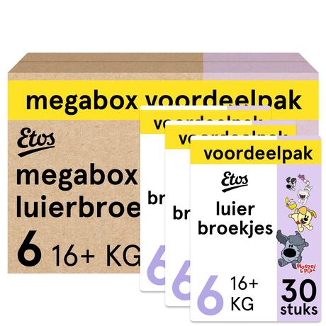 Etos Woezel & Pip Luierbroekjes Extra Large Maat 6 16+ kg Megabox 3x30 stuks