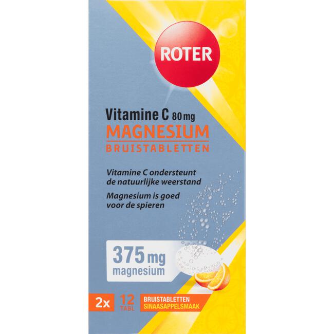 Roter Magnesium Bruistablet met Vitamine C