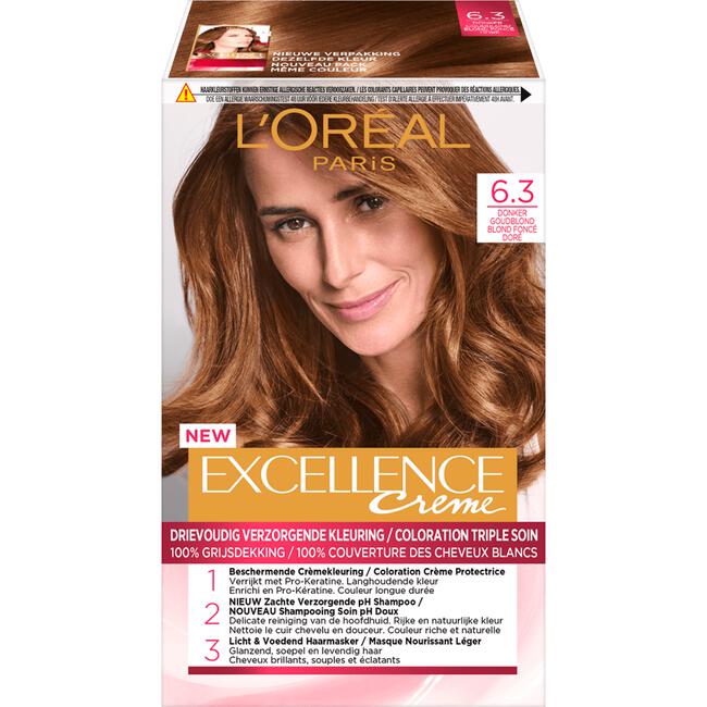 L'Oréal Paris Excellence Crème Verzorgende Crèmekleuring 6.30 Donker Goudblond