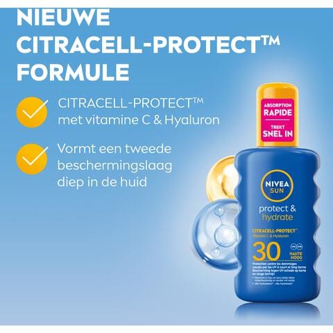 NIVEA SUN Zonnebrand Protect & Hydrate Zonnespray SPF 30 200 ML