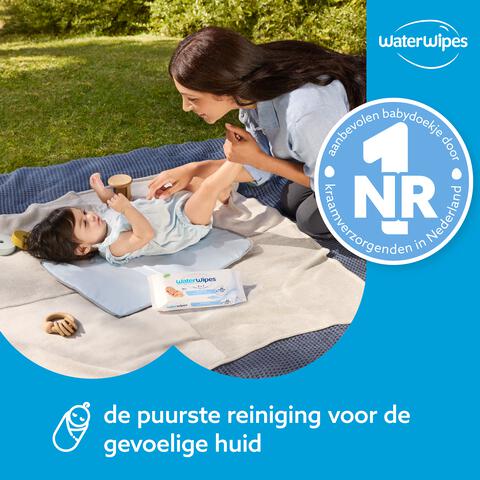 WaterWipes Billendoekjes Plasticvrij Gevoelige Huid Voordeeldoos 12x60 stuks