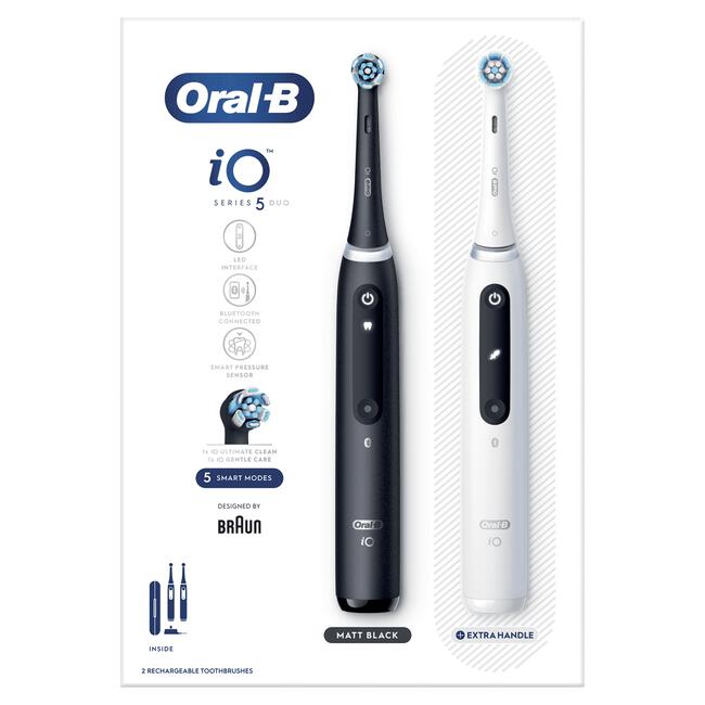 Oral-B iO 5 Zwart & Wit 2 Elektrische Tandenborstels By Braun