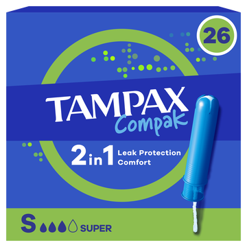 Tampax Tampons Compak Super Applicator - 26 stuks