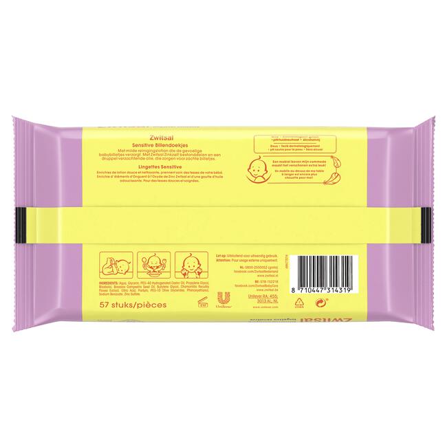 Zwitsal Baby Sensitive Billendoekjes 57 stuks