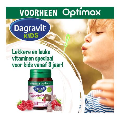 Dagravit Natural Kids Multi Framboos Hooggedoseerd 60 Dragees