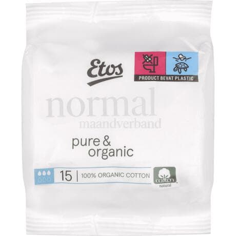 Etos Pure & Organic Maandverband Ultra Normal 15  stuks