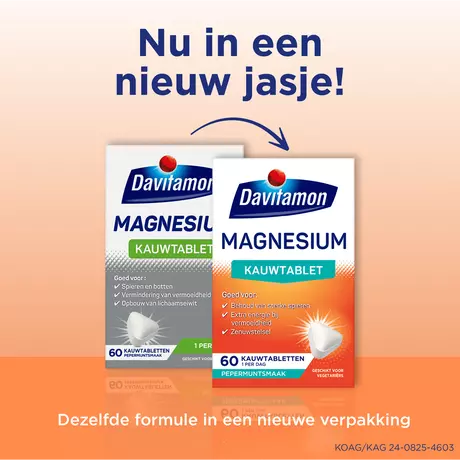 Davitamon Magnesium Pepermunt Kauwtabletten 60 stuks