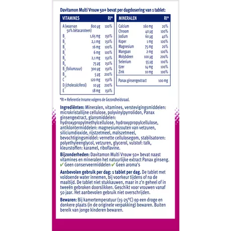 Davitamon Multi Vrouw 50+ Tabletten 60 stuks