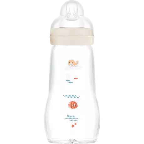 MAM Feel Good Glazen Babyfles Beige 260 ML