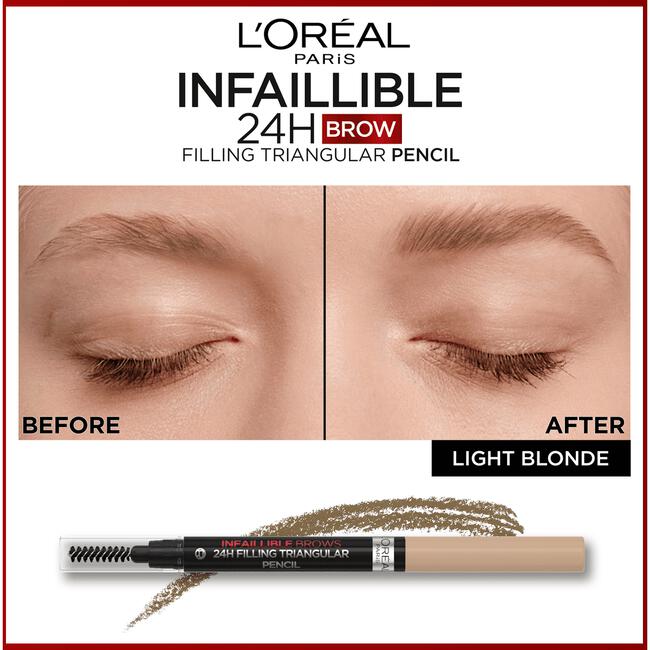 L'Oréal Paris Infaillible 24H Brow Filling Triangular Wenkbrauwpotlood 8.0 Light Cool Blond