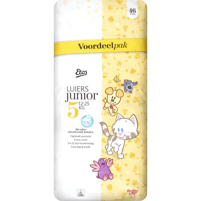 Etos Woezel & Pip Luiers Junior Voordeelpak Maat 5 12-25 kg  46 stuks