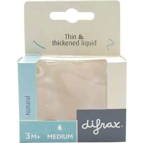 Difrax Flessenspeen Natural Medium 3+ Maanden 2 stuks