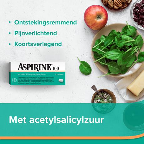 Aspirine 100 mg helpt bij pijn 20 tabletten