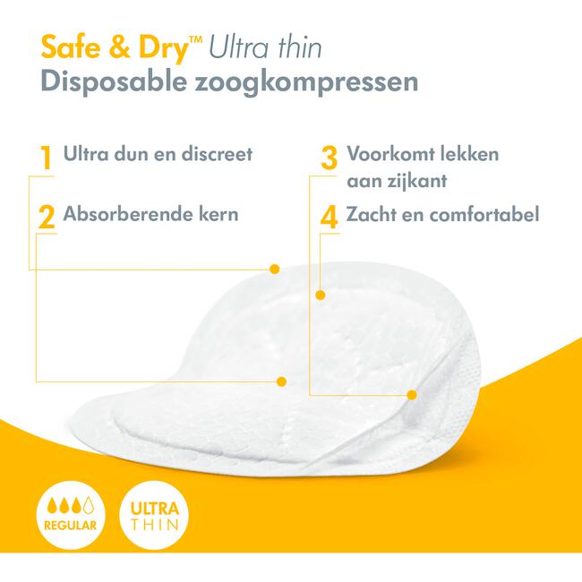 Medela Ultra Thin Disposable Zoogkompressen 60 stuks