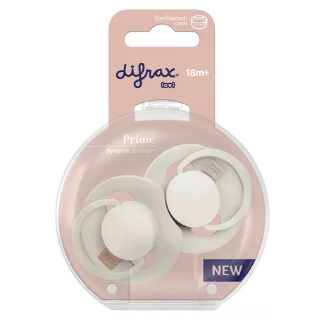 Difrax LOVI Prime Fopspeen 18M+ Coconut/Ivory 2 stuks