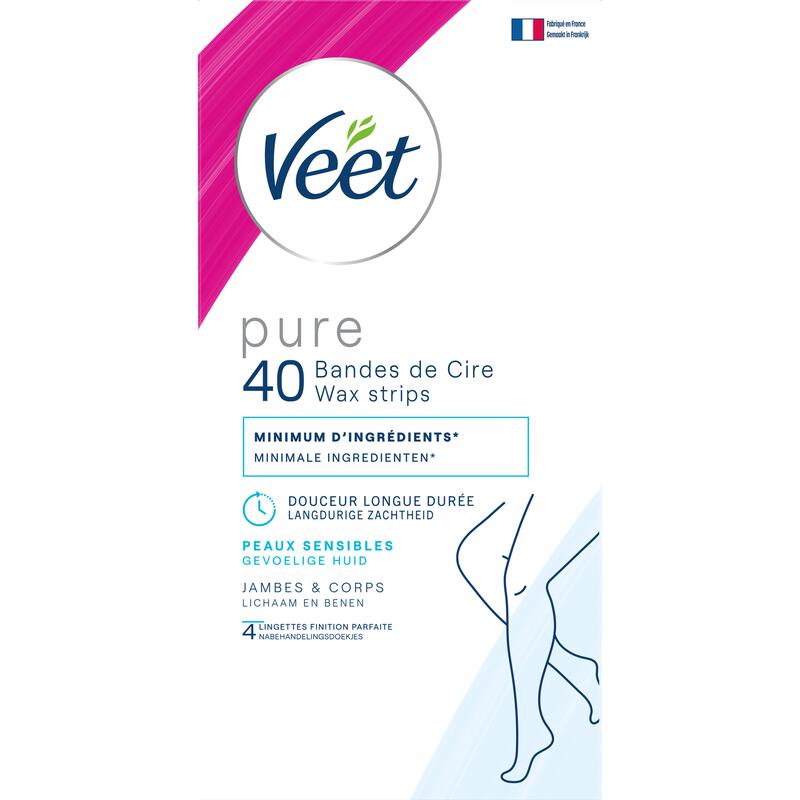 Veet Pure Easy-Gel Lichaam en Benen Waxstrips 40 stuks