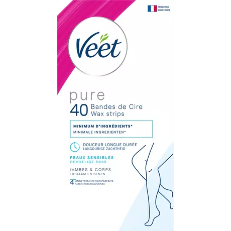 Veet Pure Easy-Gel Lichaam en Benen Waxstrips 40 stuks