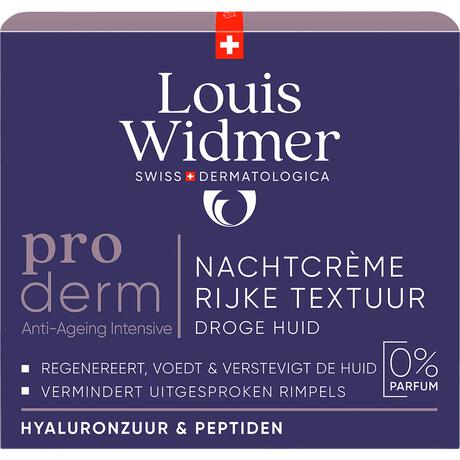 Louis Widmer Proderm Nachtcrème Rijke Textuur Zonder Parfum 50ML