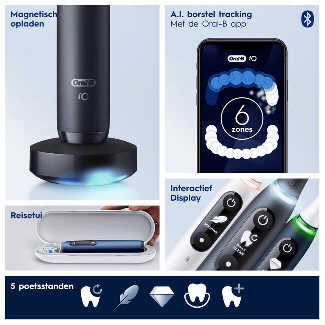 Oral-B iO 7 Zwart & Wit 2 Elektrische Tandenborstels By Braun