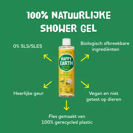 Happy Earth 100% Natuurlijke Jasmine Ho Wood Douchegel 300 ML