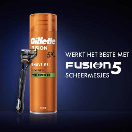 Gillette Fusion Scheergel Gevoelige Huid 200 ML 2 Stuks