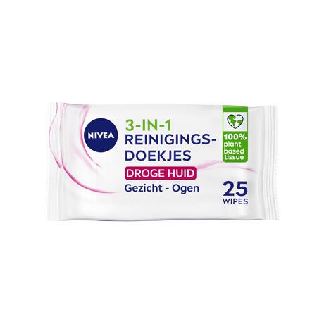 NIVEA 3-in-1 Reinigingsdoekjes Droge Huid 25 stuks