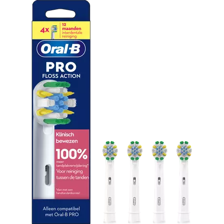 Oral-B Floss Action Opzetborstels Wit 4 Stuks