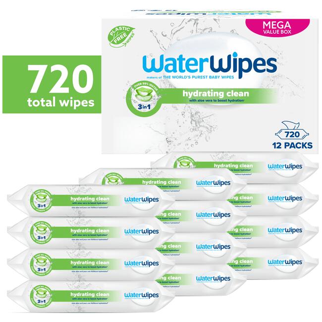 WaterWipes Hydrating Baby Wipes - 12x60