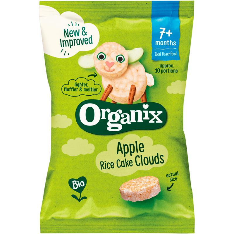 Organix Bio Luchtige Rijstwafeltjes Appel 6+ Maanden 40 gram