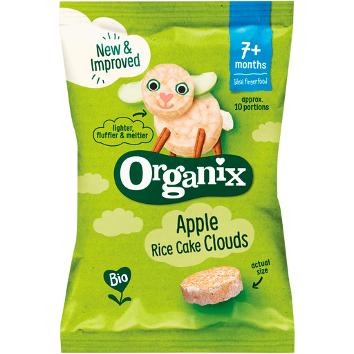 Organix Bio Luchtige Rijstwafeltjes Appel 6+ Maanden 40 gram