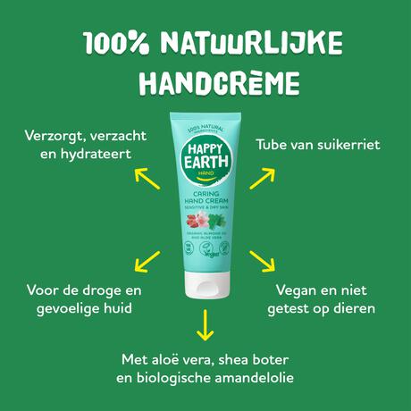 Happy Earth 100% Natural Caring Hand Cream 75ml
