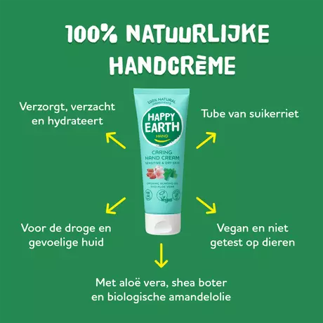 Happy Earth 100% Natuurlijke Caring Handcrème 75 ML