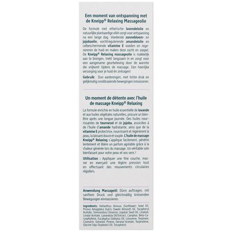 Kneipp Relaxing Massageolie 100 ML
