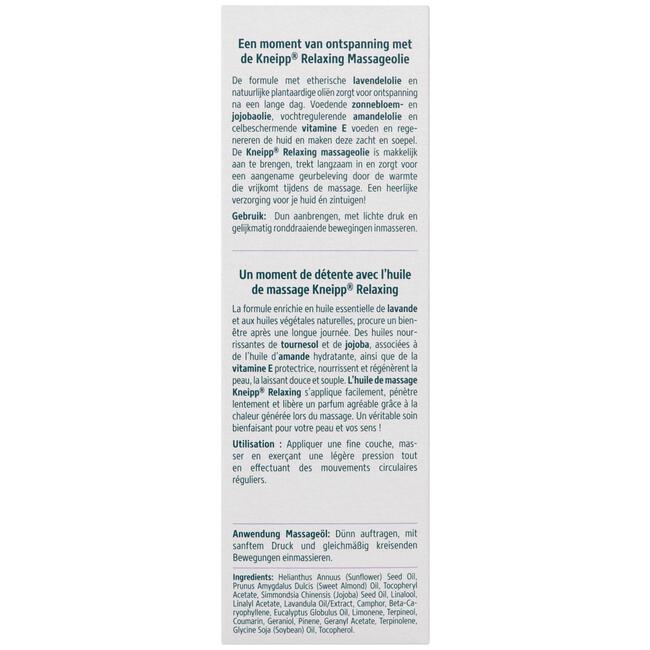 Kneipp Relaxing Massageolie 100 ML