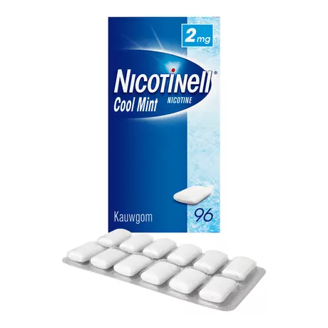 Nicotinell Kauwgom Cool Mint 2 MG Stoppen met Roken 96 stuks