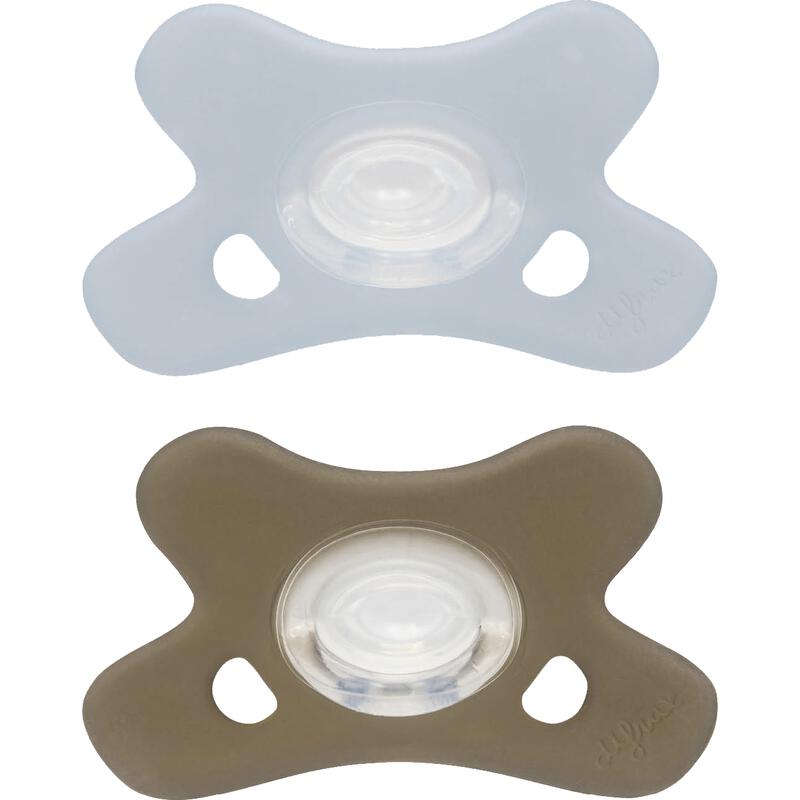 Difrax Fopspeen Natural Siliconen 0-6M Ice/Clay 2 stuks