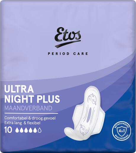Etos Ultra Maandverband Night Plus 10 stuks