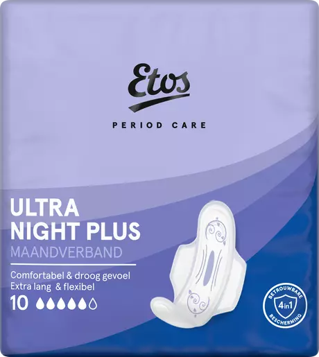 Etos Ultra Night Plus Maandverband 10 stuks
