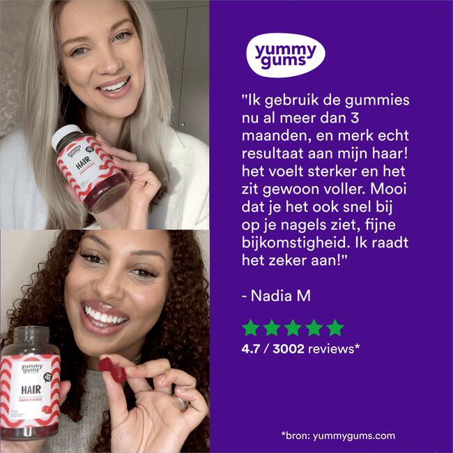 Yummygums Hair Suikervrij 60 stuks