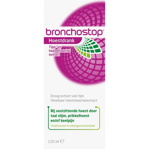 Bronchostop Hoestdrank bij Vastzittende Hoest en Keelpijn 120 ML