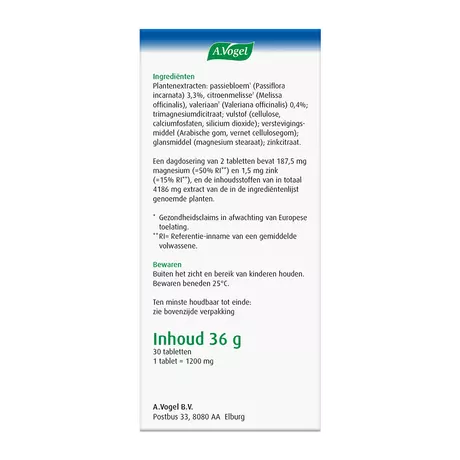 A.Vogel Passiflora Rustgevende1* Tabletten Stemmingswisselingen2* 30 stuks