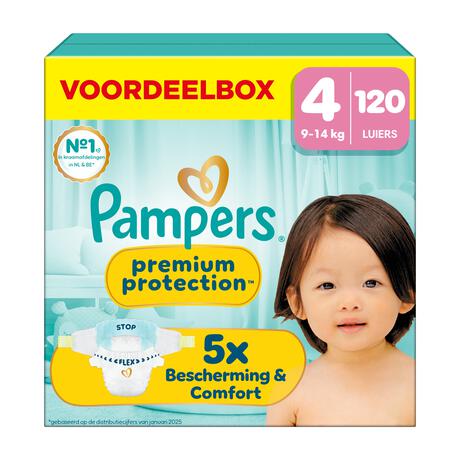 Pampers Premium Protection Voordeelbox Luiers Maat 4 9-14 KG 120 stuks