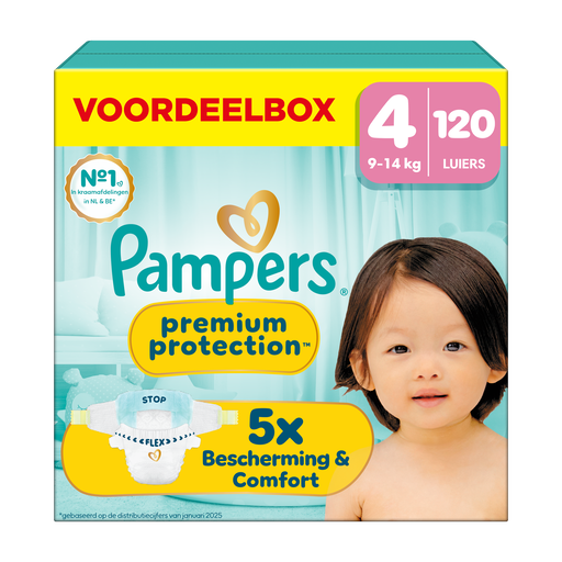 Pampers Premium Protection Voordeelbox Luiers Maat 4 9-14 kg 120 stuks