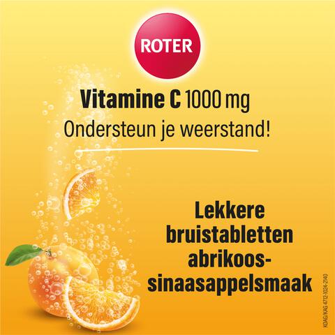 Roter Vitamine C Bruis 1000 mg Abrikoos-Sinaasappel 40 bruistabletten